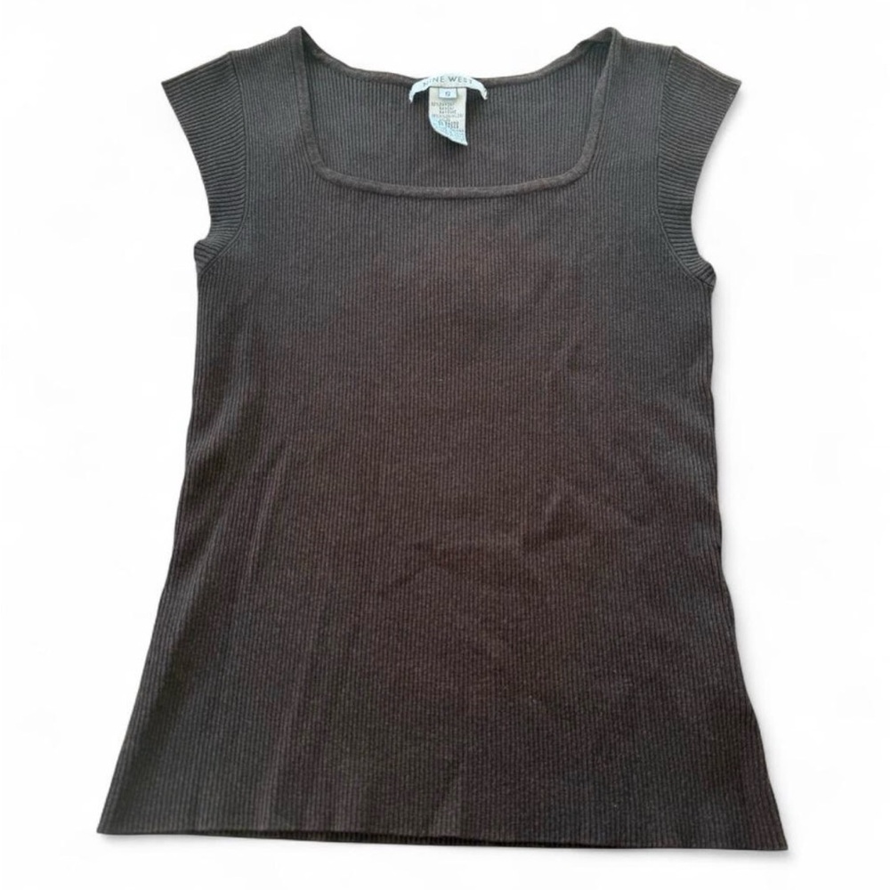 Nine West Brown Square-Neck Tank
